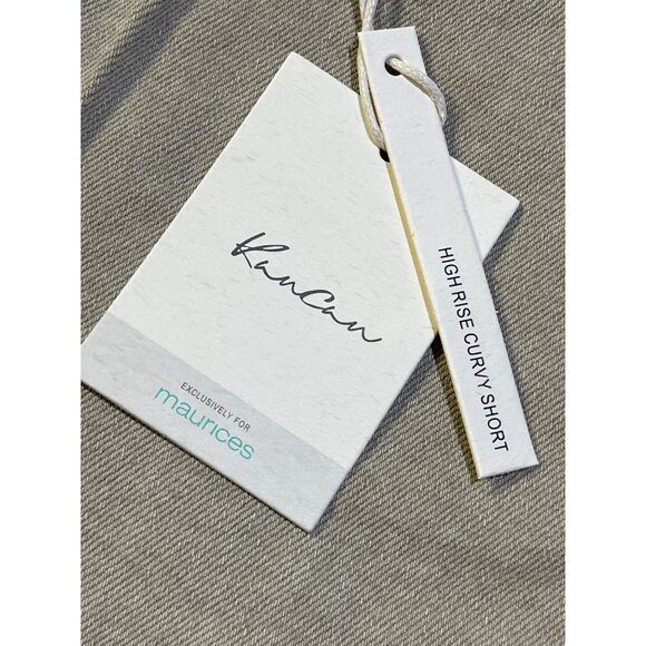 KanCan Womens Size 29 High Rise Curvy Shorts Frayed Hem Khaki - Picture 7 of 9